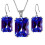 Women's Colored Crystal Earrings and Necklace Set 1