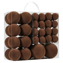 Velvet Christmas Balls Brown 46 Pcs