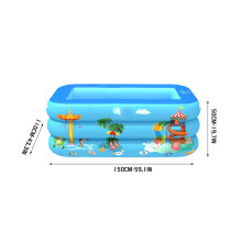 Kids Inflatable Swimming Pool PVC Square 19.7x59.1x34.3 Inch