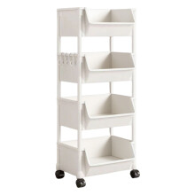 Kitchen Storage Trolley Gray 3-Tier
