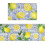 Lemon Kitchen Rug Mat Watercolor Design 2-Piece Set 1