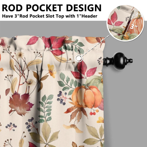Kitchen Curtains Set of 2 Rustic Fall Thanksgiving 2