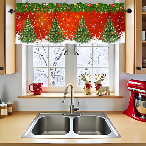 Pine Tree Curtain Valance 54x18 inch Rod Pocket 1
