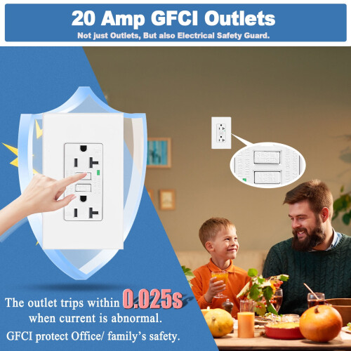 Nineleaf GFCI Outlet 15 Amp White 9-Pack 1