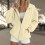 Women's Zip-Up Hoodie Beige M 5
