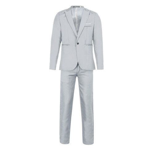 Men's Slim Fit Solid 2-Piece Suit Set 1