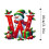 Red Initial Christmas Ornament Acrylic Snowman with Green 2