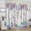 Purple Hydrangea Curtains Wisteria Butterfly Print Rod 4