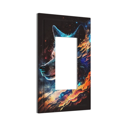 Wolf Galaxy Fire Space Light Switch Cover 1-Gang Wall Plate 2