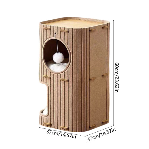 Cat House for Indoor Cats Felt 2-Storey 1 Unit 2