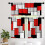 Kitchen Curtains Set Red Black Grey 36 inch Rod Pocket 6
