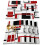 Chemin de table géométrique abstrait noir et rouge art moderne 2