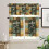 Coffee Curtains Valance Set Vintage Poster Design 3 Piece 2