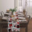 Chemin de table géométrique abstrait noir et rouge art moderne 3