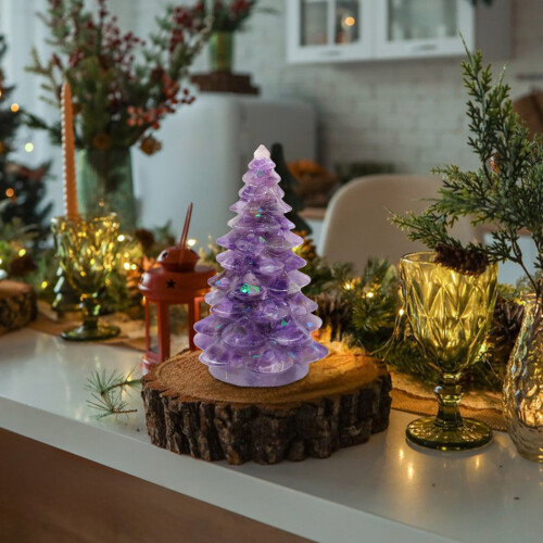 Artificial Crystal Christmas Tree Purple Decorative Ornament 1