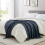 Navy Knitted Throw Blanket Textured Solid 50 x 60 Inches 2