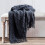 Navy Knitted Throw Blanket Textured Solid 50 x 60 Inches 5