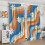 Hippie Curtains Abstract Flower Daisy Spiral Blue Orange 5