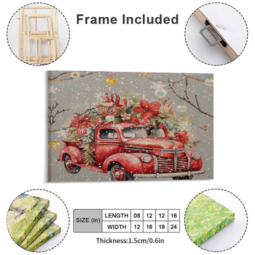 Tableau d'hiver encadré en bois 45,7 x 30,5 cm 1