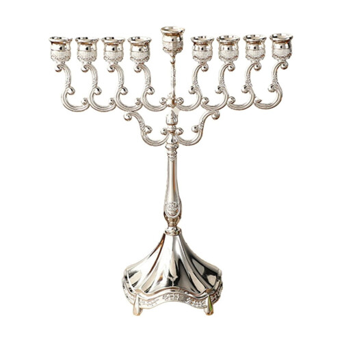 Χρυσή θήκη κεριού Menorah με 9 κλαδιά, μεταλλική, 1 τεμάχιο 1