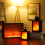 Fireplace Lantern LED Flame Effect Table Lamp Charcoal Style 2