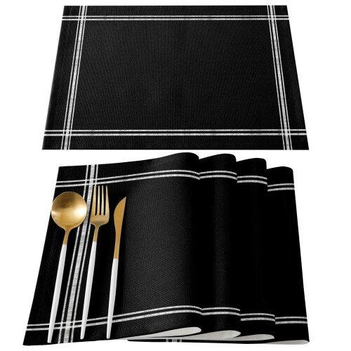 Chemin de table noir uni pour la décoration de mariage à la maison 2