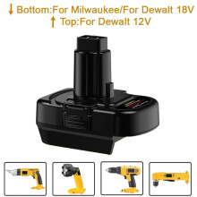 Battery Adapter for DeWalt 20V and Milwaukee M18 to DeWalt