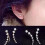 Brincos de gancho com strass e zircônia para mulheres. 3