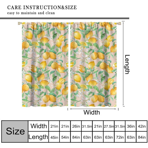 Lemon Curtains Vintage Boho Floral Pattern Blackout Rod 1