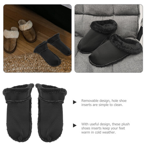 Women's Warm Shoe Liners Plush Inserts Black 1 Pair 1