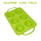 Moule à muffins géant en silicone, vert, 6 compartiments, 32,5 x 18,3 cm 2