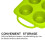 Moule à muffins géant en silicone, vert, 6 compartiments, 32,5 x 18,3 cm 3