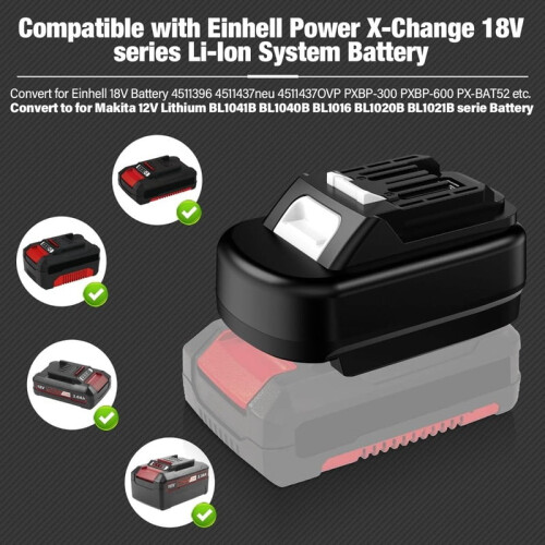 Adapter for Einhell 18V to Makita 12V Battery Conversion 2