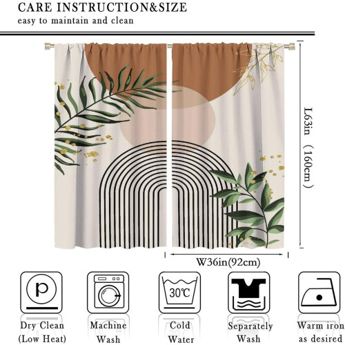 Boho Sun Curtains Brown Green 72x63in 1