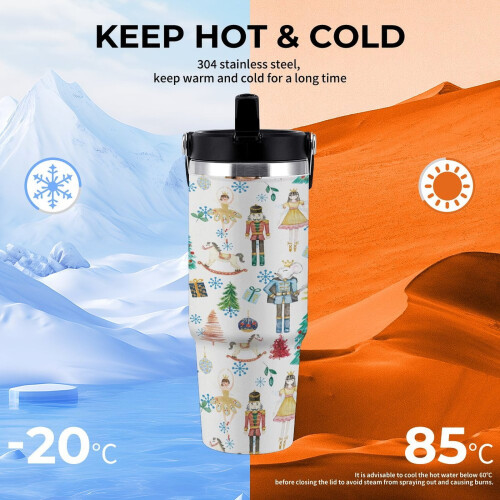Ποτήρι Nutcracker Prince 30oz από ανοξείδωτο ατσάλι για ταξίδια 1