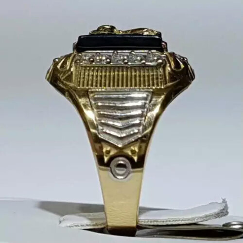 Flying Eagle Ring Yellow Gold Plated Men's Band with 1