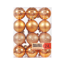 Christmas Ball Ornaments Orange Shatterproof 24 Pcs