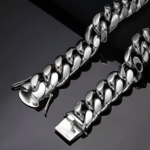 Ανδρικό κολιέ Cuban Link από ανοξείδωτο ατσάλι, ασήμι 24in6mm 2