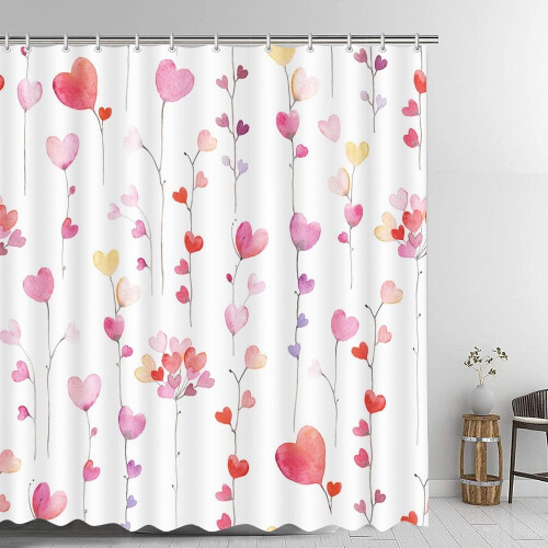 Dusjforheng Valentinsdagsdesign 72x72 tommer vanntett 2