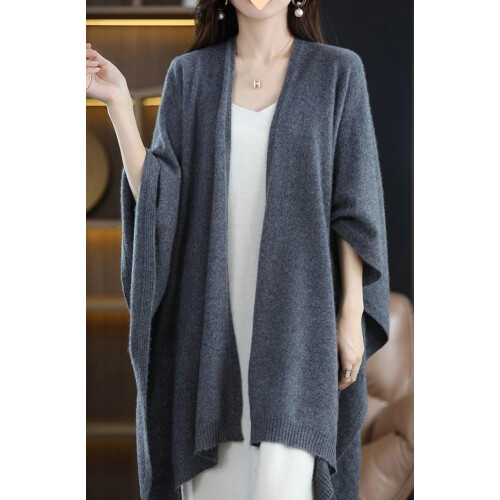 Damekappe med åpen front og lodden poncho, 1 stk. 1