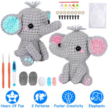 Elephant Knitting Pattern Kit for Beginners Kids Adults