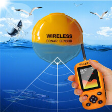 Portable Rechargeable Fish Finder Wireless Sonar Sensor Fishfinder Depth Locator, Bottom Contour, Color LCD Display
