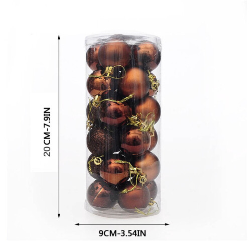 Christmas Tree Ornaments Set Coffee 24 pcs 1.57 inch 1