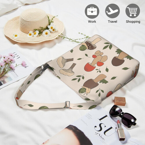 Τσάντα Crossbody από καμβά σε σχήμα μανιταριού, επαναχρησιμοποιούμενη τσάντα αγορών 1