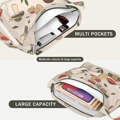 Τσάντα Crossbody από καμβά σε σχήμα μανιταριού, επαναχρησιμοποιούμενη τσάντα αγορών 2