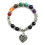 Pulseira Vintage7Chakra com Contas de Pedra e Pingente de Coração 2