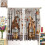 Gnome Coffee Kitchen Curtains Rustic Farmhouse Beige Red 3