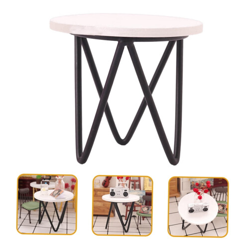 Mini side table white wood 1 piece 2