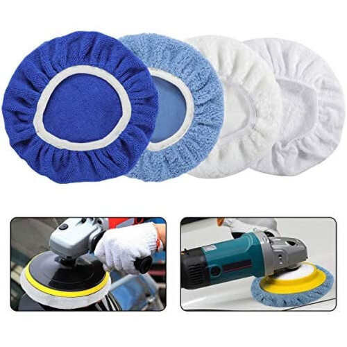 Microfiber Car Polishing Bonnet Pad Blue 8 Pcs 2