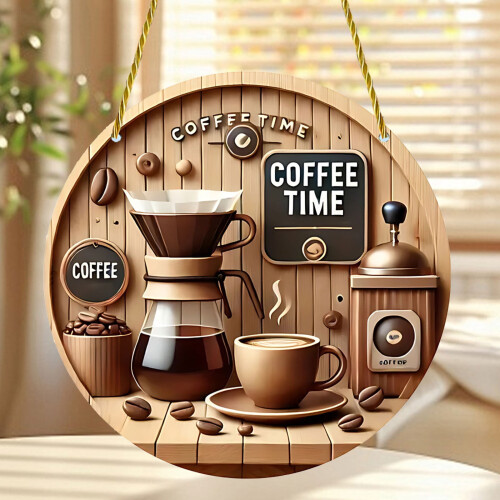 Art Coffee Set Wall Decoration 2D Flat Disc